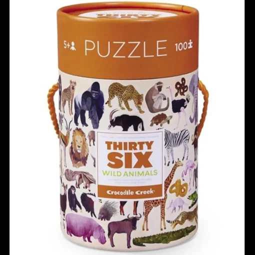 Crocodile Creek - Puzzle Canister 100pcs - Wild Animals
