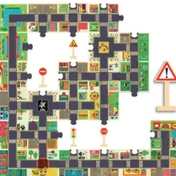 Djeco - Puzzle Giant City Road 24pc Giant Pop To Play