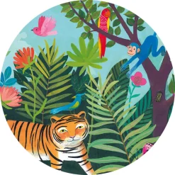 Djeco - Puzzle Silhouette 24pcs - The Tigers Walk
