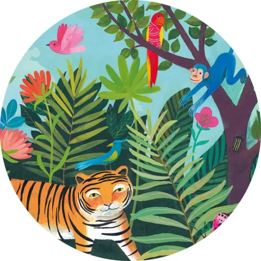 Djeco - Puzzle Silhouette 24pcs - The Tigers Walk