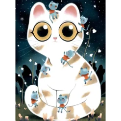 Djeco - Puzzle Wizzy 50pcs - Cuddly Cats