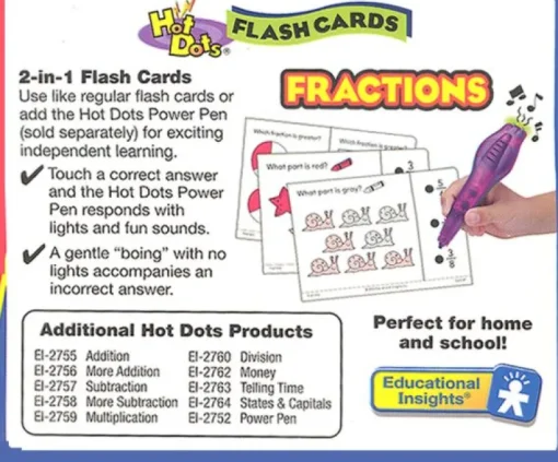 Educational Insights - Hot Dots - Math Flash Cards Fractions - Grade 1