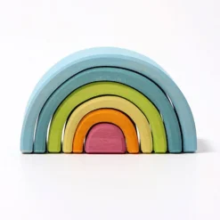 Grimms - Stacking Wooden Rainbow - Pastel - Small
