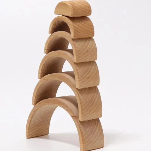 Grimms - Stacking Wooden Rainbow - Natural - Small