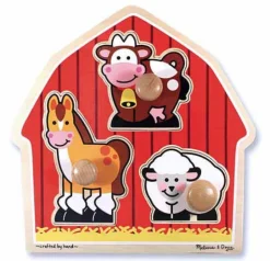 Melissa & Doug - Jumbo Knob Puzzle - Barnyard Animals