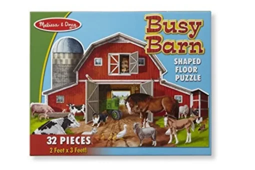 Melissa & Doug - Shaped Floor Puzzle - Busy Barn