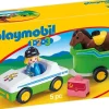Playmobil - 1.2.3 Car With Horse Trailer (70181)