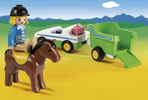 Playmobil - 1.2.3 Car With Horse Trailer (70181)