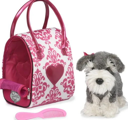 Pucci Pups - Pink and White Glam Bag with Schnauzer