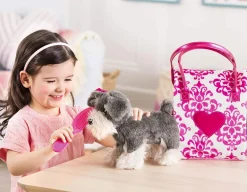 Pucci Pups - Pink and White Glam Bag with Schnauzer