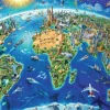 Ravensburger - 300Pc World Landmarks Map Puzzle